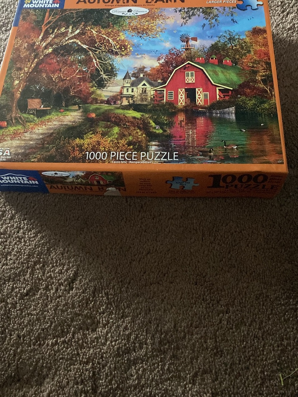 White Mountain Autumn Barn Puzzle 1000 piece puzzle